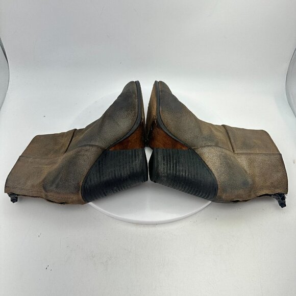 Rag & Bone Distressed Women Size 7.5 EU 37.5 Suede Back Zipper Heel Boot Brown - Picture 8 of 13
